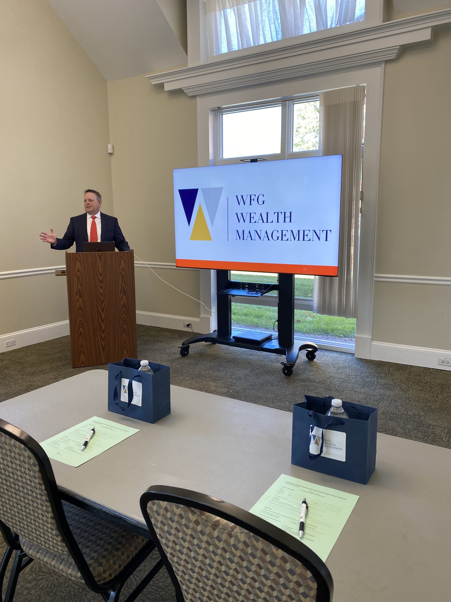 WFG President Rick Welsh speaking at the Claret Hall Seminar.